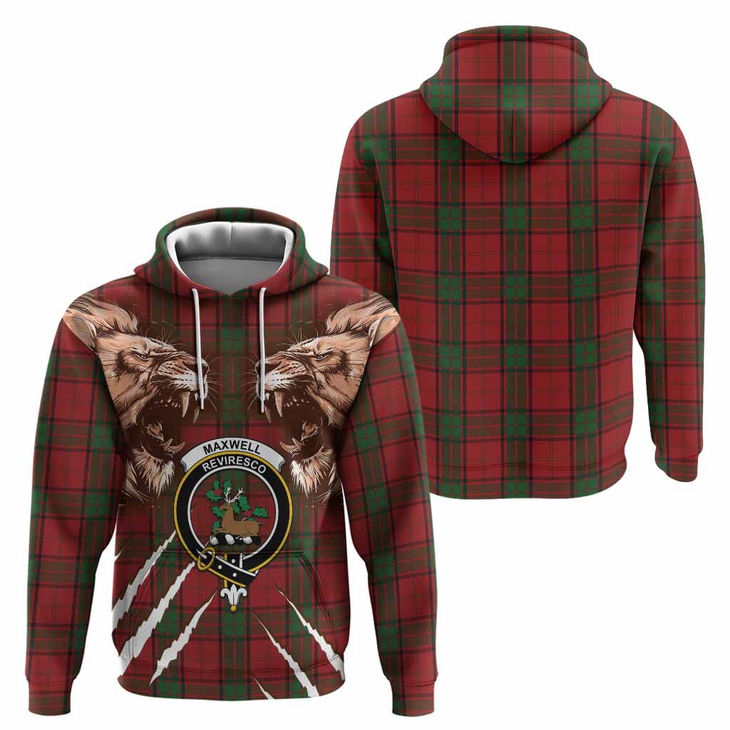 Maxwell Tartan Crest Hoodie Ferocious Lion Style