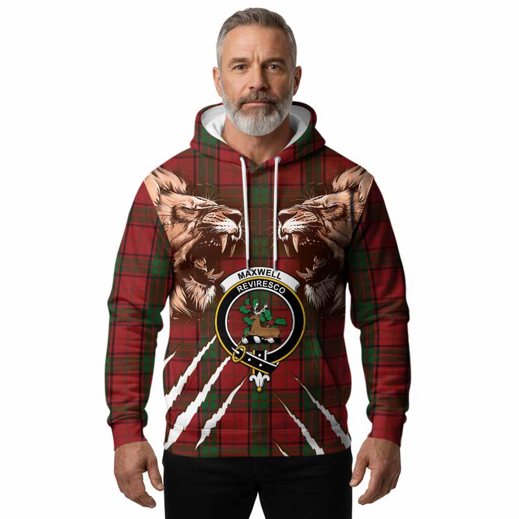 Maxwell Tartan Crest Hoodie Ferocious Lion Style