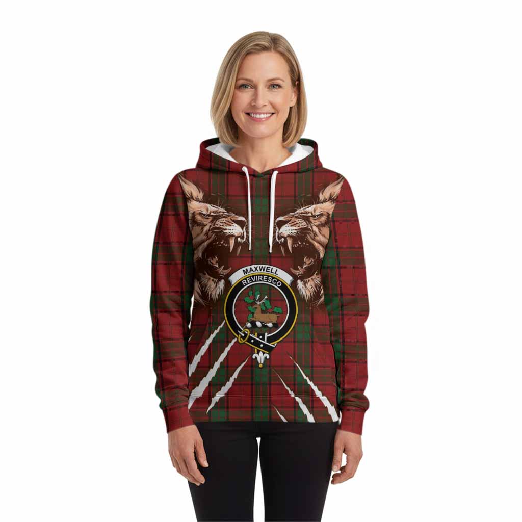 Maxwell Tartan Crest Hoodie Ferocious Lion Style