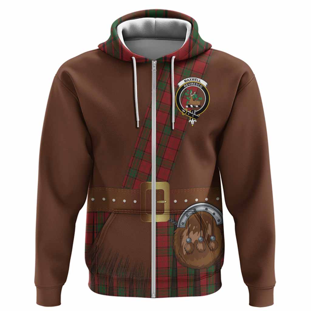 Maxwell Tartan Crest Hoodie Kilt Costume Style