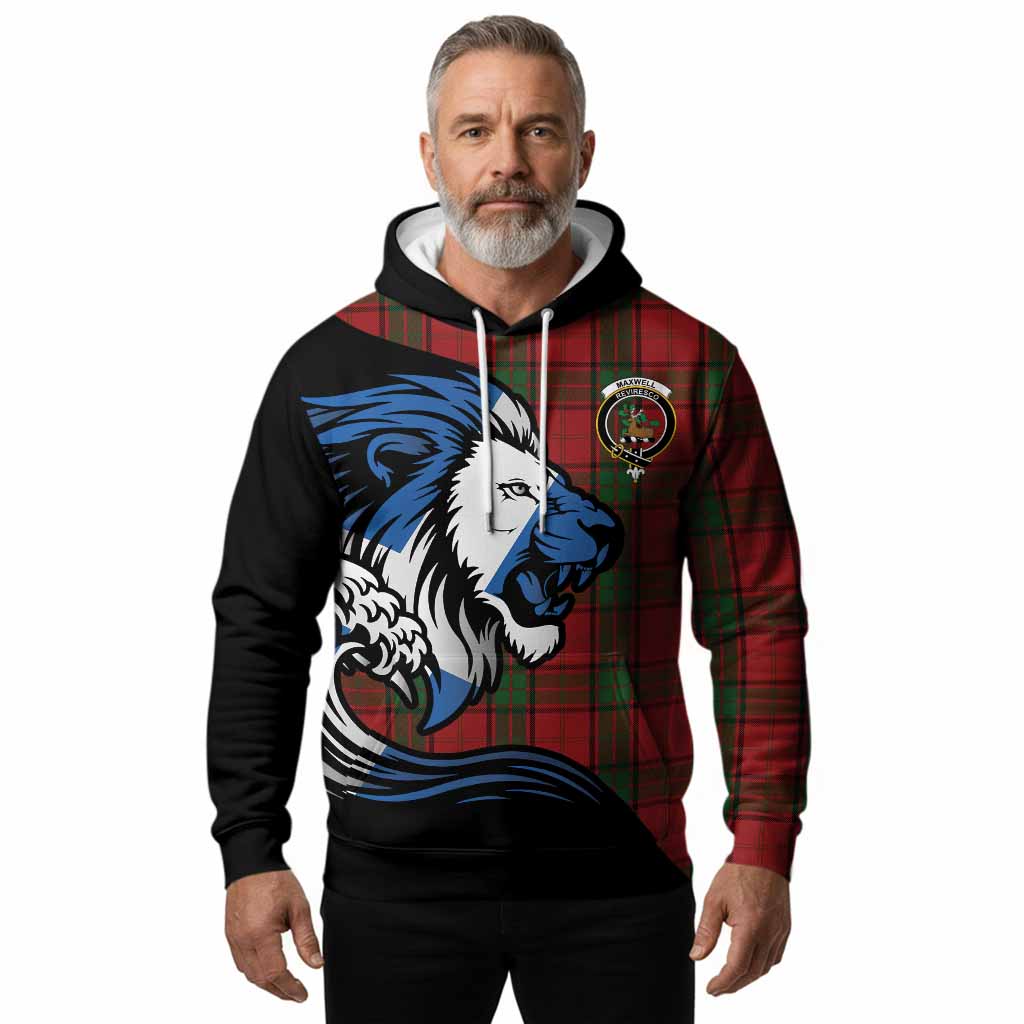 Maxwell Tartan Crest Hoodie Scottish Golden Lions Wave Flow