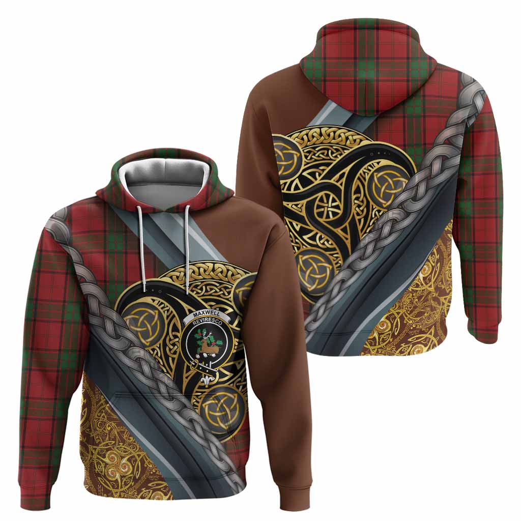 Maxwell Tartan Crest Hoodie Scottish Triskele Celtic