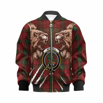 Maxwell Tartan Crest Kid Bomber Jacket Ferocious Lion Style