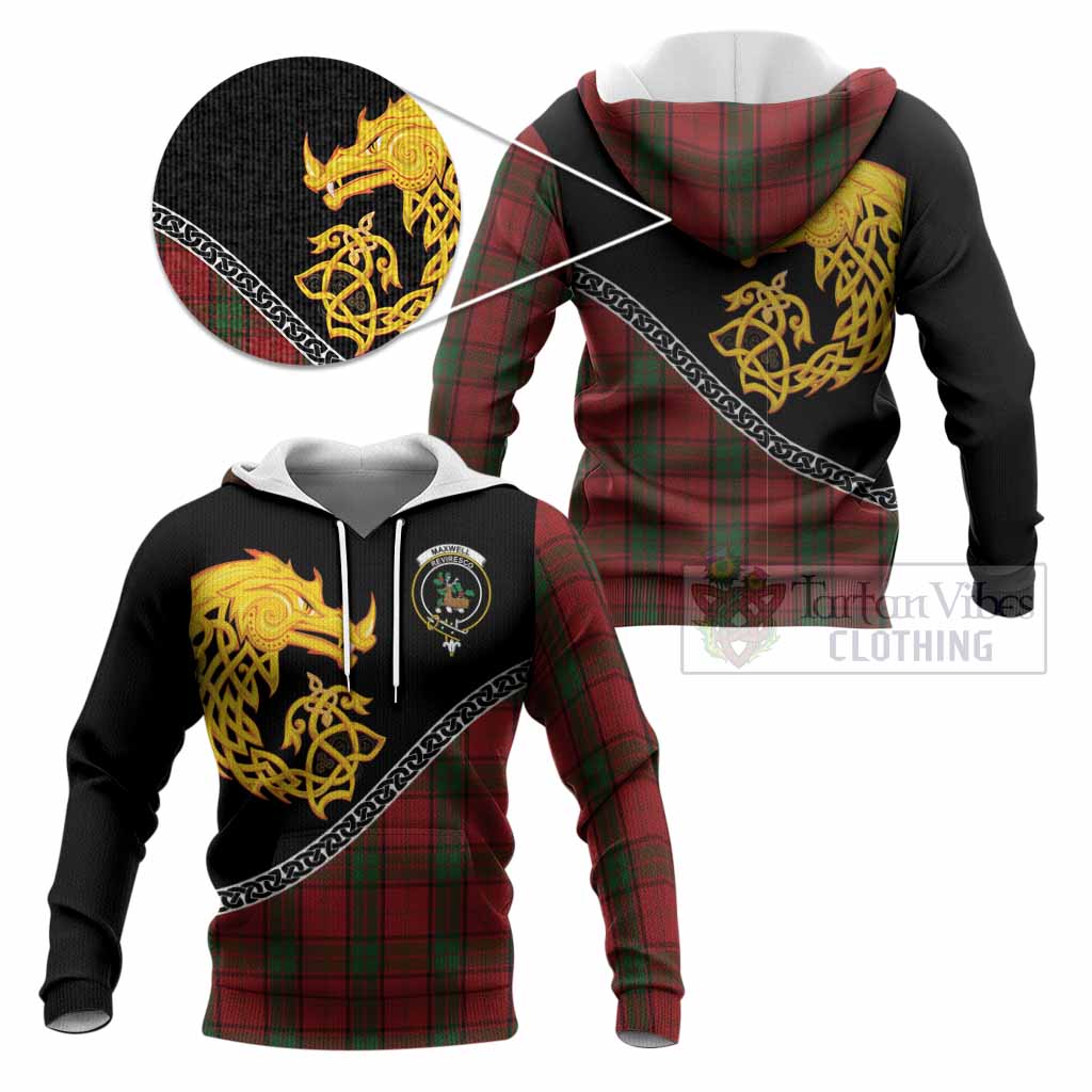 Maxwell Tartan Crest Knitted Hoodie Legendary Dragon Knot Half Style
