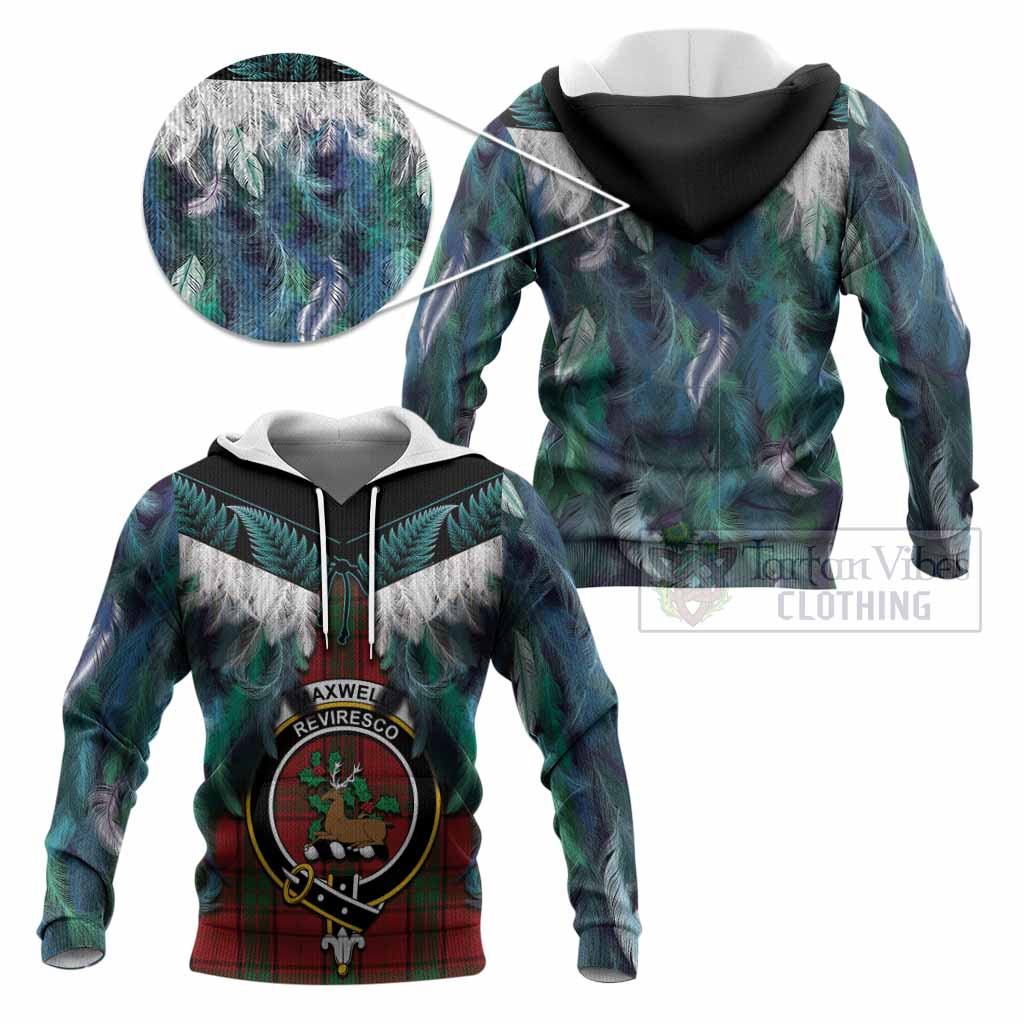 Maxwell Tartan Crest Knitted Hoodie New Zealand Maori Korowai Cloak