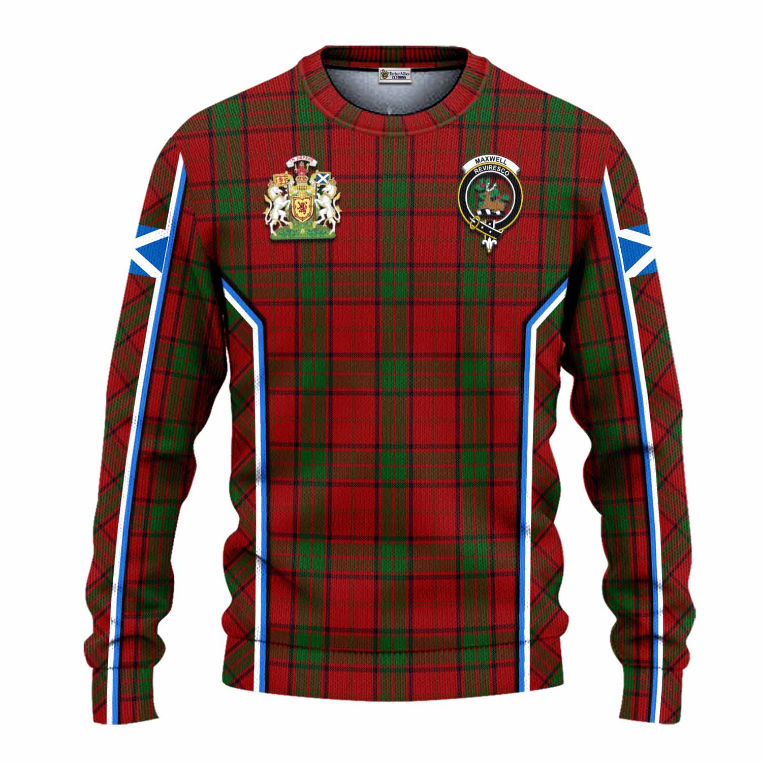 Maxwell Tartan Crest Knitted Sweater Scotland Coat of Arm Flag Style - Tartan Vibes Clothing