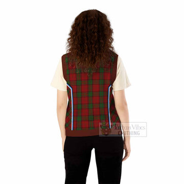 Maxwell Tartan Crest Knitted V-Neck Vest Scotland Coat of Arm Flag Style