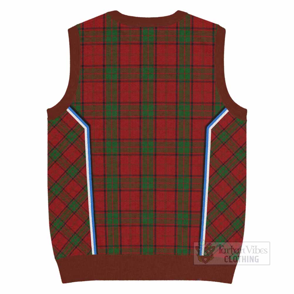 Maxwell Tartan Crest Knitted V-Neck Vest Scotland Coat of Arm Flag Style - Tartan Vibes Clothing