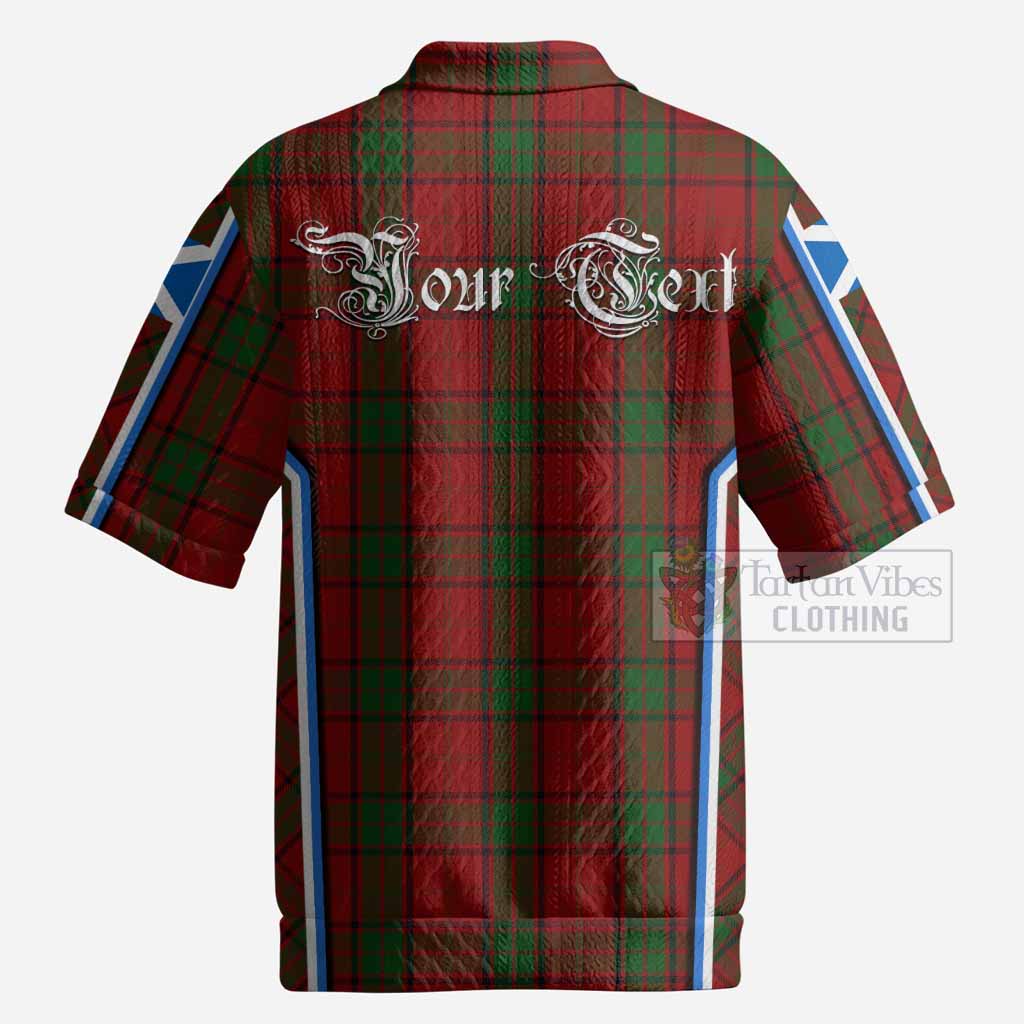 Maxwell Tartan Crest Men’s Polo Sweater Top Scotland Coat of Arm Flag Style