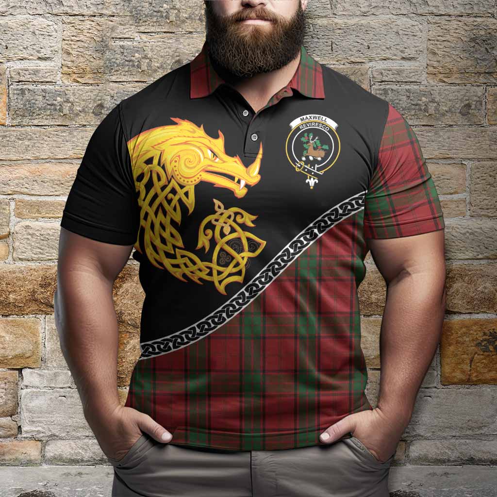 Maxwell Tartan Crest Polo Shirt Legendary Dragon Knot Half Style