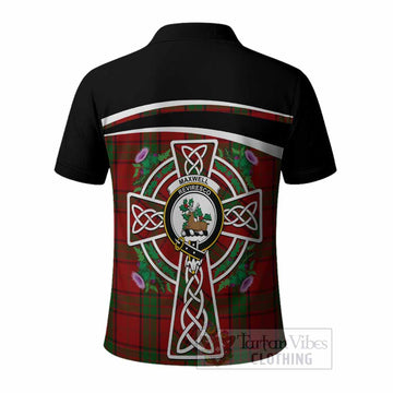 Maxwell Tartan Crest Polo Shirt Scottish Thistle Celtic Cross Alba Gu Brath