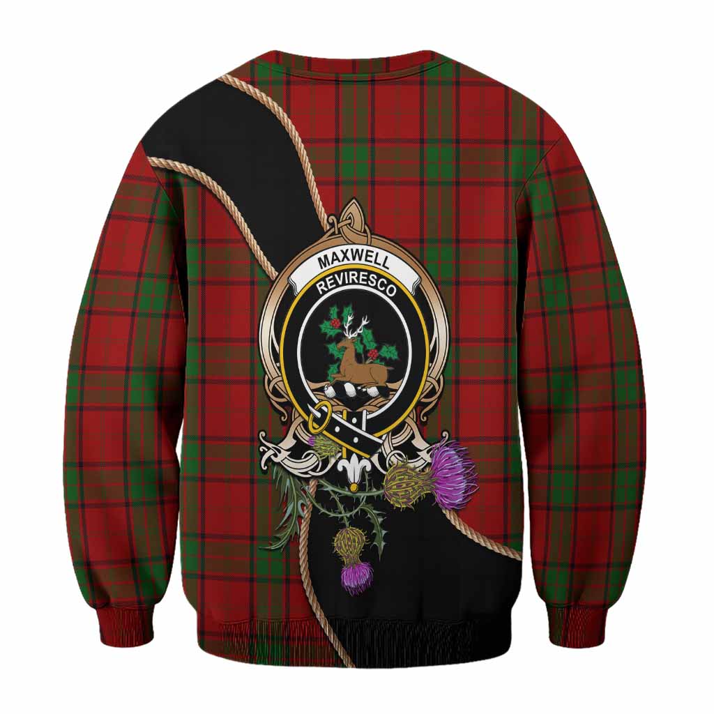 Maxwell Tartan Crest Sweatshirt Scottish Thistle Spirit - Tartan Vibes Clothing