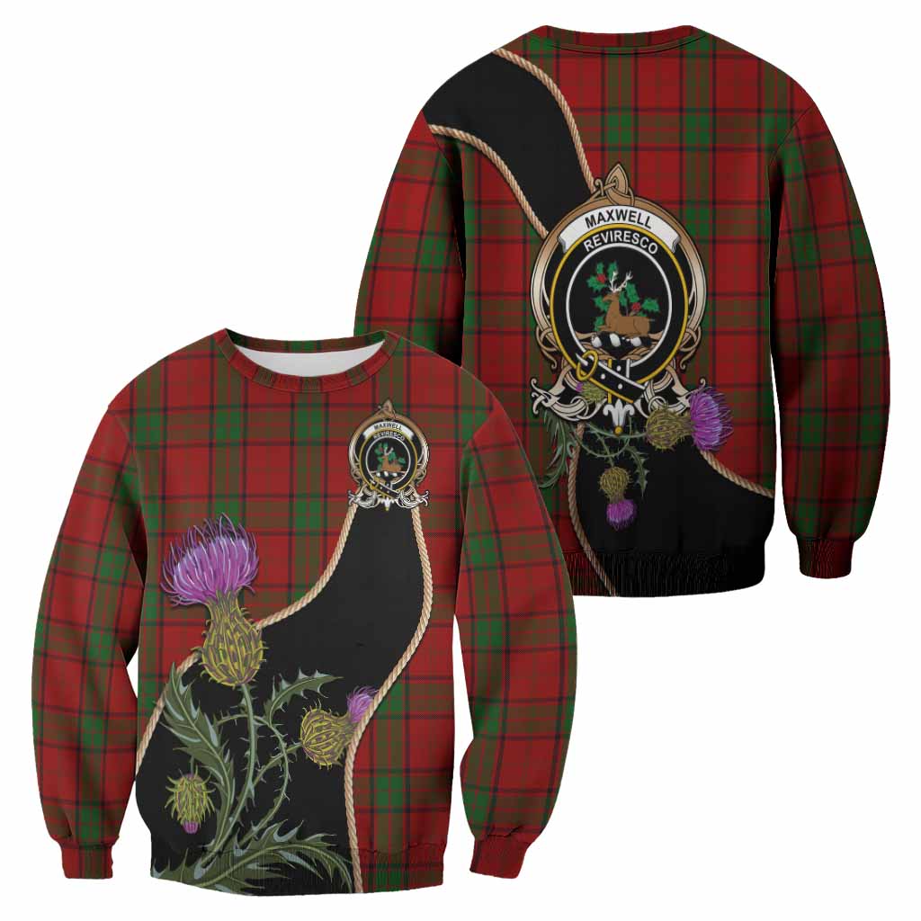 Maxwell Tartan Crest Sweatshirt Scottish Thistle Spirit - Tartan Vibes Clothing