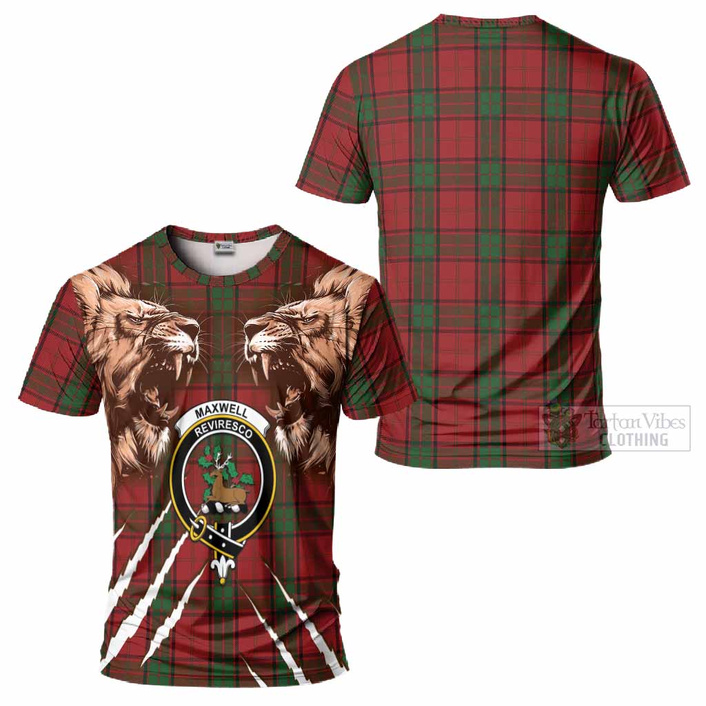 Maxwell Tartan Crest T-Shirt Ferocious Lion Style