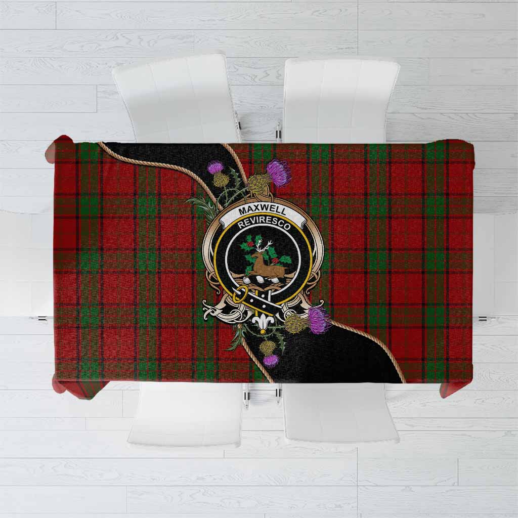 Maxwell Tartan Crest Tablecloth Scottish Thistle Spirit - Tartan Vibes Clothing
