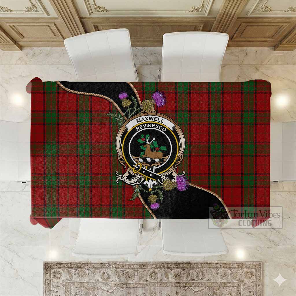 Maxwell Tartan Crest Tablecloth Scottish Thistle Spirit - Tartan Vibes Clothing