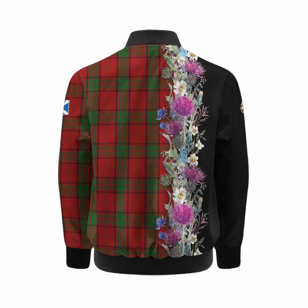 Maxwell Tartan Crest Thistle Floral Kid Bomber Jacket Kid - Tartan Vibes Clothing