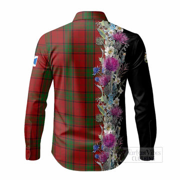 Maxwell Tartan Crest Thistle Floral Long Sleeve Button Shirts - Tartan Vibes Clothing