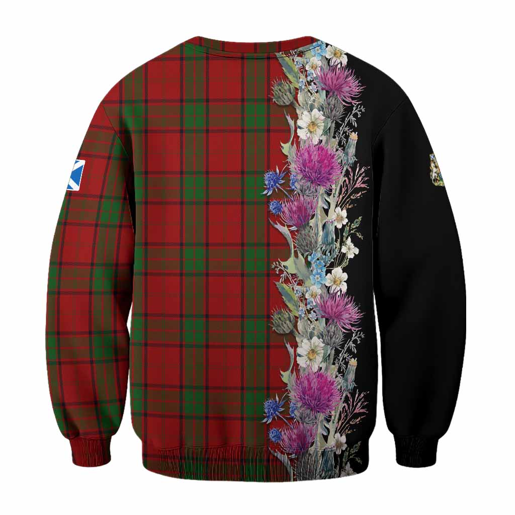 Maxwell Tartan Crest Thistle Floral Sweatshirt - Tartan Vibes Clothing