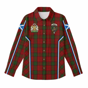 Maxwell Tartan Crest Women Casual Shirt Scotland Coat of Arm Flag Style