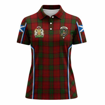 Maxwell Tartan Crest Women's Polo Shirt Scotland Coat of Arm Flag Style