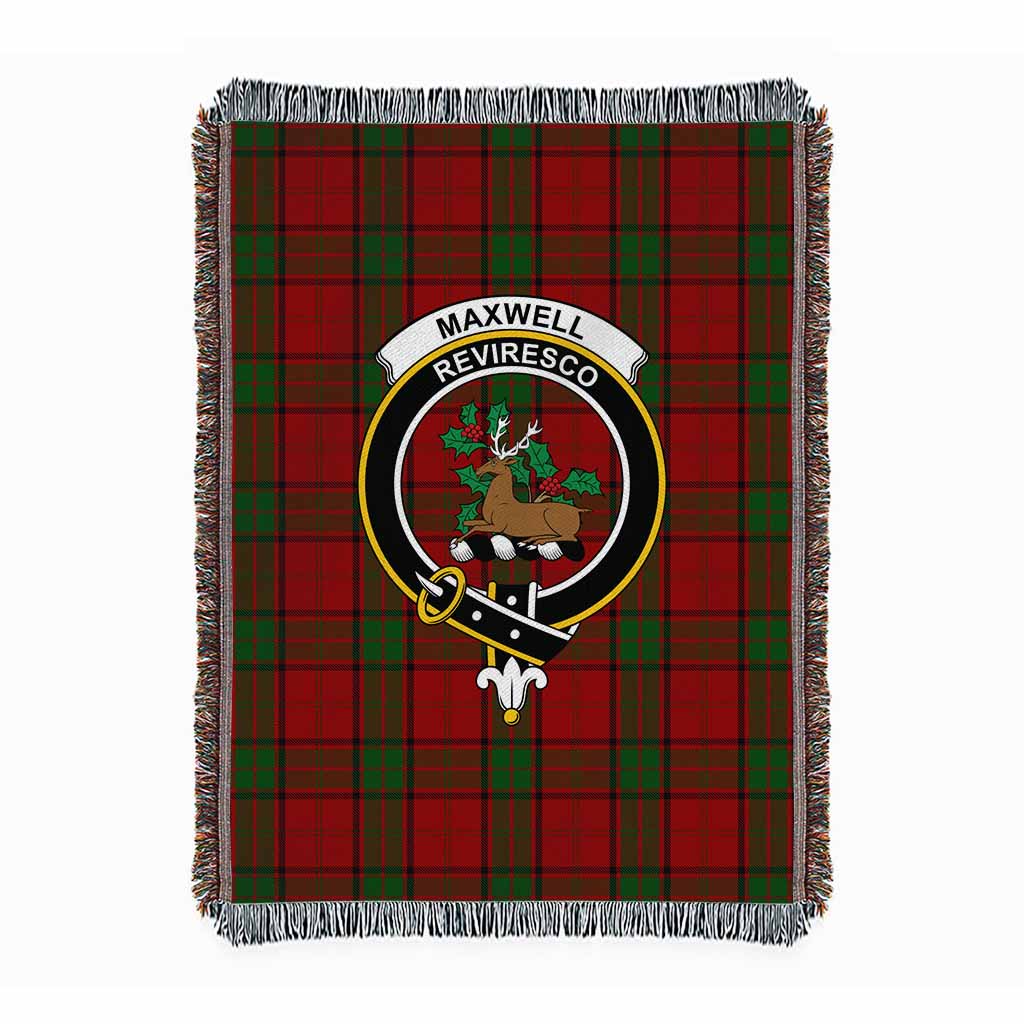 Maxwell Tartan Crest Woven Blanket XL 63 x 87 inches 160 x 200cm - Tartan Vibes Clothing