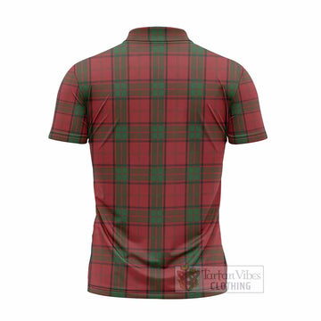 Maxwell Tartan Crest Zipper Polo Shirt Ferocious Lion Style