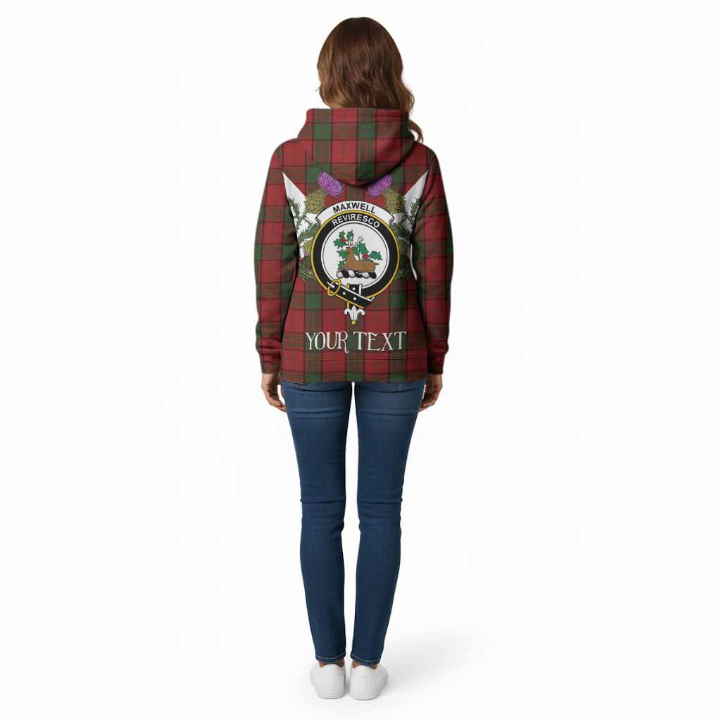 Maxwell Tartan Family Crest Cotton Hoodie Scottish Burns Night Thistle Floral