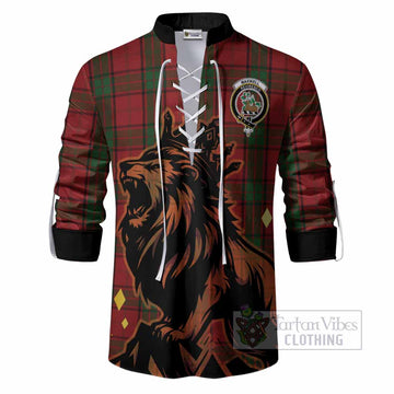 Maxwell Tartan Family Crest Ghillie Shirt Crowned Lion Roaring