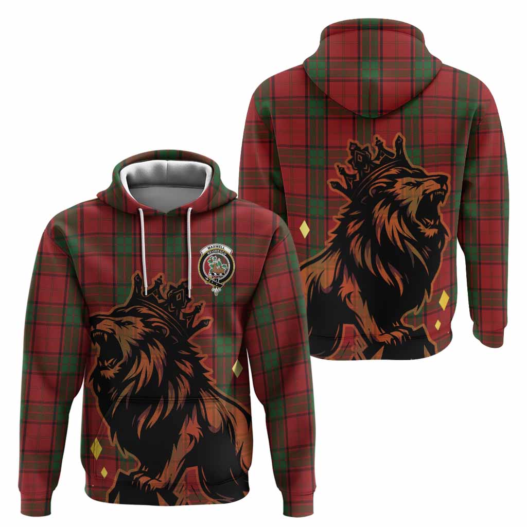 Maxwell Tartan Family Crest Hoodie Crowned Lion Roaring
