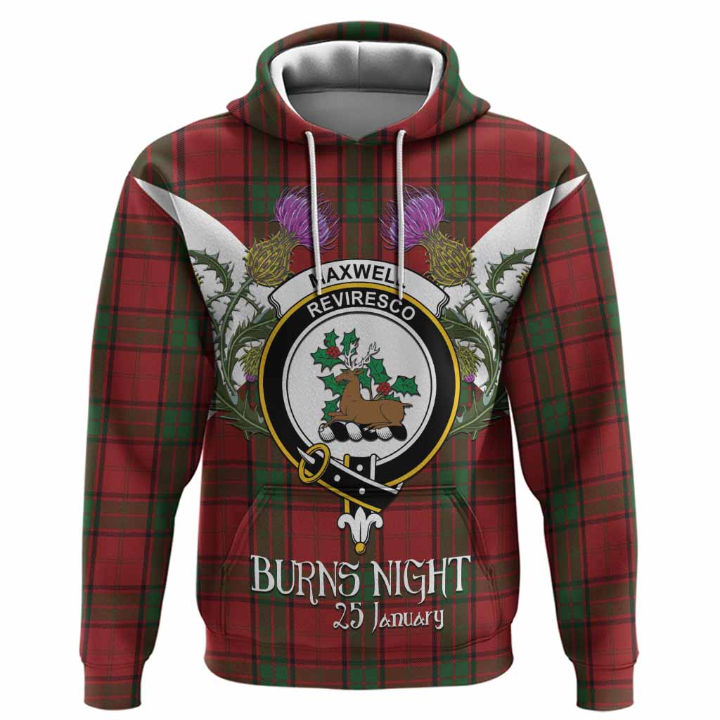 Maxwell Tartan Family Crest Hoodie Scottish Burns Night Thistle Floral