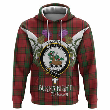 Maxwell Tartan Family Crest Hoodie Scottish Burns Night Thistle Floral