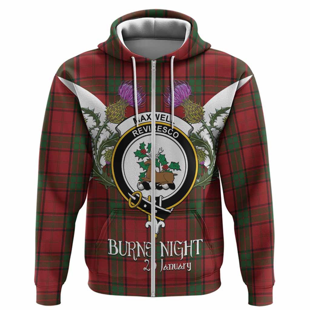 Maxwell Tartan Family Crest Hoodie Scottish Burns Night Thistle Floral