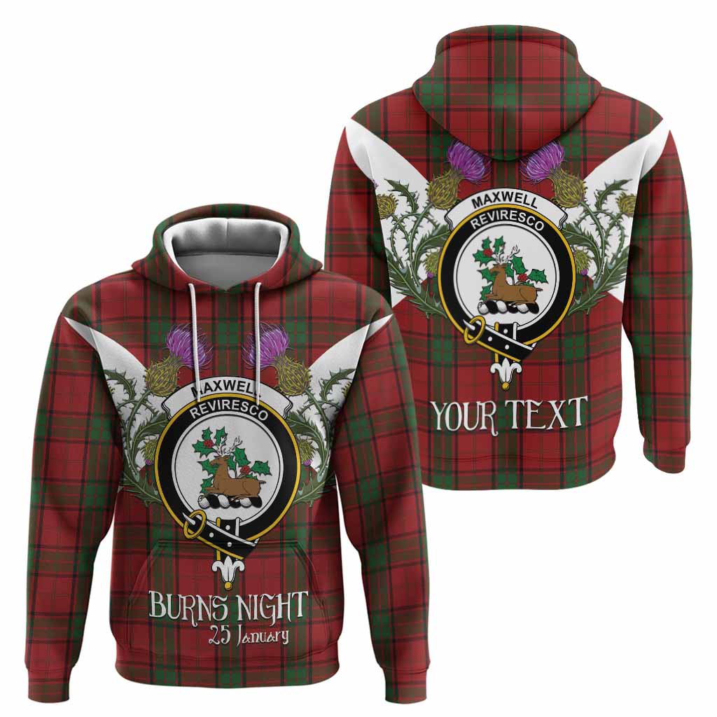 Maxwell Tartan Family Crest Hoodie Scottish Burns Night Thistle Floral