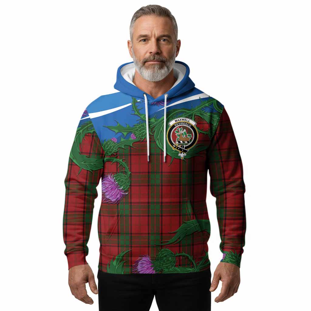 Maxwell Tartan Family Crest Hoodie Thistle in Minimalism