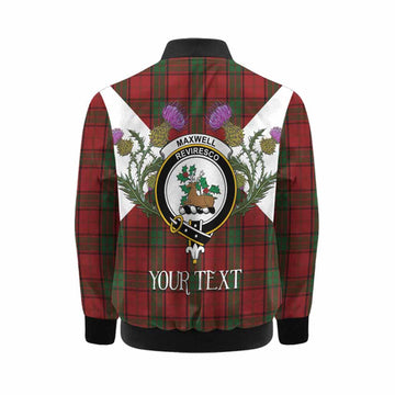 Maxwell Tartan Family Crest Kid Bomber Jacket Scottish Burns Night Thistle Floral