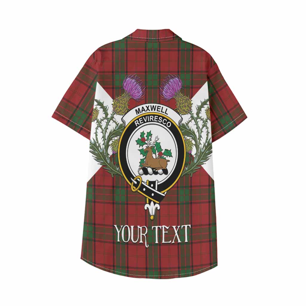 Maxwell Tartan Family Crest Kid Hawaiian Shirt Scottish Burns Night Thistle Floral