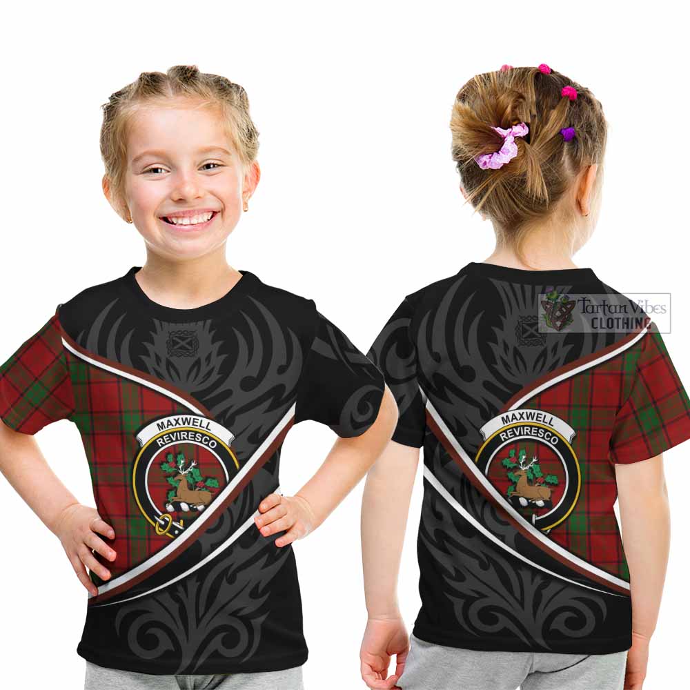Maxwell Tartan Family Crest Kid T-shirt Celtic Scottish Thistle Floral - Tartan Vibes Clothing