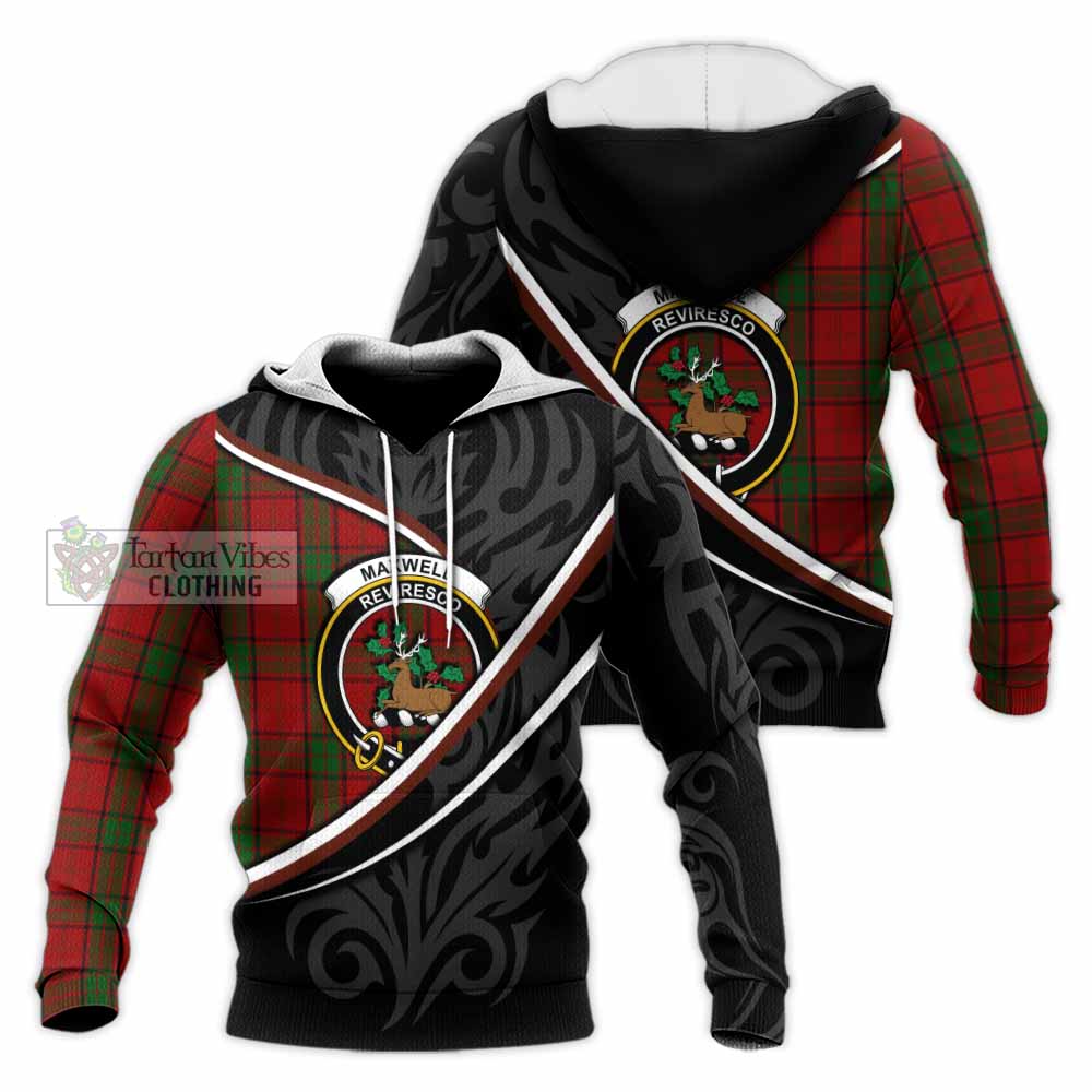 Maxwell Tartan Family Crest Knitted Hoodie Celtic Scottish Thistle Floral - Tartan Vibes Clothing