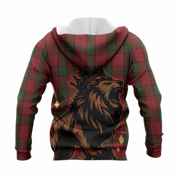 Maxwell Tartan Family Crest Knitted Hoodie Crowned Lion Roaring
