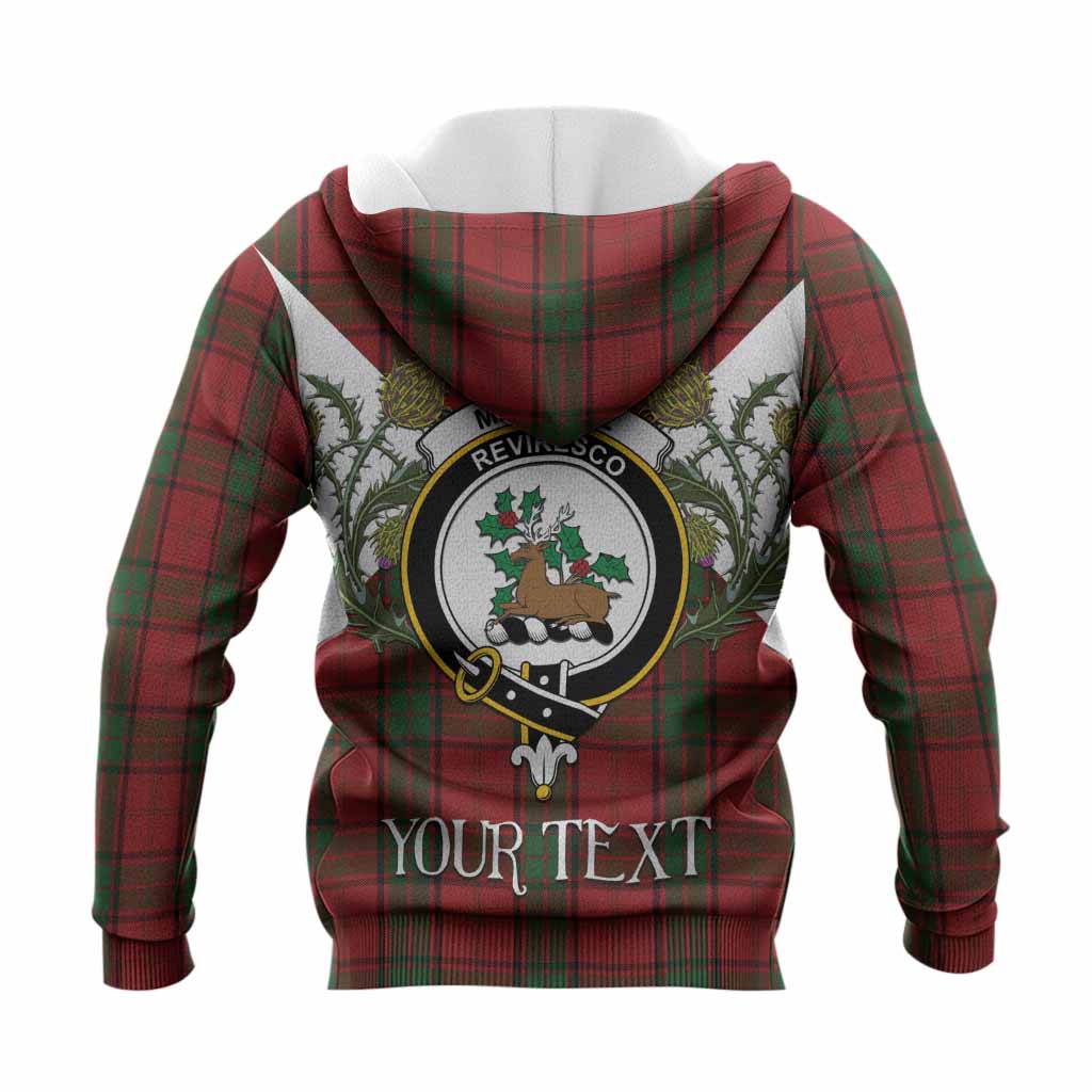 Maxwell Tartan Family Crest Knitted Hoodie Scottish Burns Night Thistle Floral