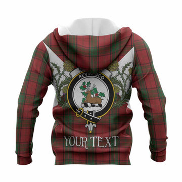 Maxwell Tartan Family Crest Knitted Hoodie Scottish Burns Night Thistle Floral
