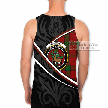 Maxwell Tartan Family Crest Men Tank Top Celtic Scottish Thistle Floral