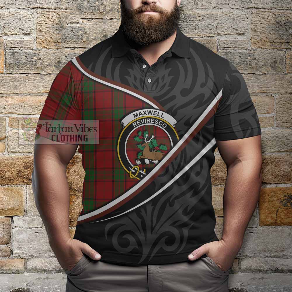 Maxwell Tartan Family Crest Polo Shirt Celtic Scottish Thistle Floral - Tartan Vibes Clothing