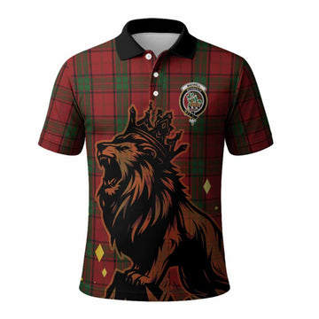 Maxwell Tartan Family Crest Polo Shirt Crowned Lion Roaring