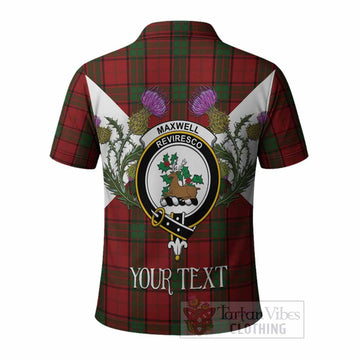 Maxwell Tartan Family Crest Polo Shirt Scottish Burns Night Thistle Floral