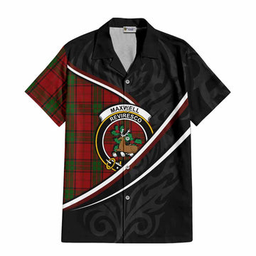 Maxwell Tartan Family Crest Short Sleeve Button Shirt Celtic Scottish Thistle Floral - Tartan Vibes Clothing