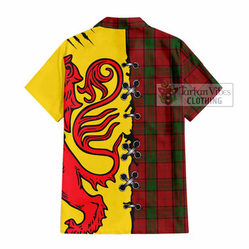 Maxwell Tartan Family Crest Short Sleeve Button Shirt Lion Rampant Honor - Tartan Vibes Clothing