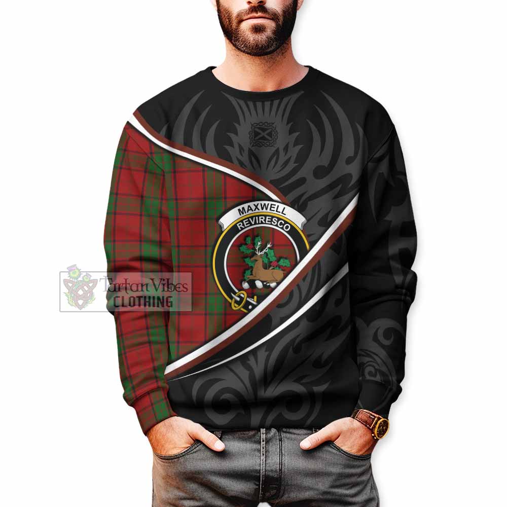 Maxwell Tartan Family Crest Sweatshirt Celtic Scottish Thistle Floral - Tartan Vibes Clothing