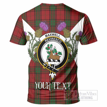 Maxwell Tartan Family Crest T-Shirt Scottish Burns Night Thistle Floral